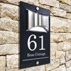 Custom Signs Solar Illuminated Modern Anthracite House Number Sign 24cm