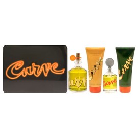 LIZ CLAIBORNE Curve for Men - 4 Pc Gift Set 4.2oz EDC Spray, 0.25oz EDC Splash, 3.4oz After Shave Balm, 3.4oz Shower Gel