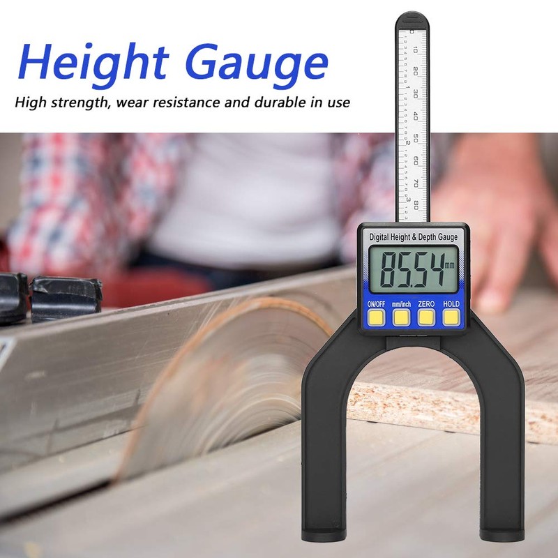 Digital Depth Gauge Altimeter, 0-80 mm Profile Depth Gauge, Digital