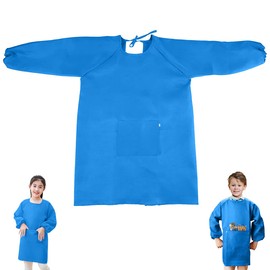 Painting Coat Children, Craft Apron for Children, Painting Apron Children 8-11 Years, Kids Aprons with Pocket, Cooking Apron Children for School Art Painting, Cooking, Size L, blue