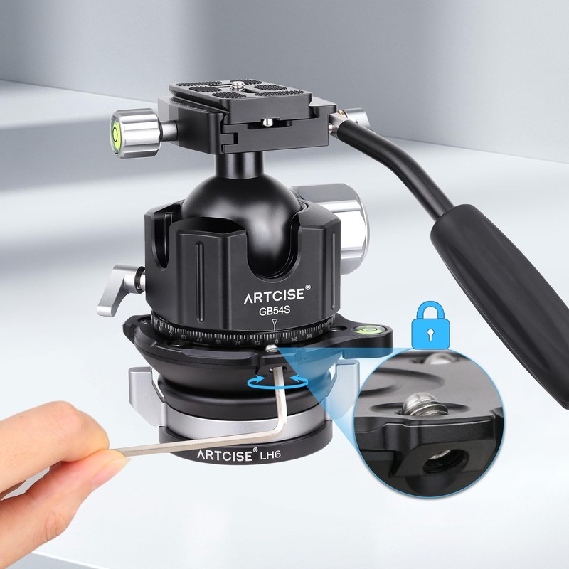 ARTCISE Leveling Base Head, Horizontal Tripod Head, Low Center of