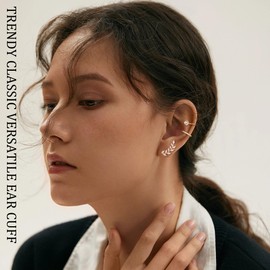 ORAZIO 3Pcs 14K Gold Ear Cuff Earrings for Women Gold Ear Cuff No Piercing Fake Cartilage Helix Ear Wrap Earrings Gold Ear Cuffs Non Piercing Fake Earring