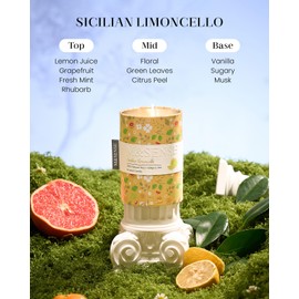 M&SENSE Sicilian Limoncello Scented Soy Candle, Spring Floral Aromatherapy Gift for Stress Relief, 60-Hour Burn Time Long-Lasting Fragrance, 11.3oz Relaxing Jar Candle for Mom