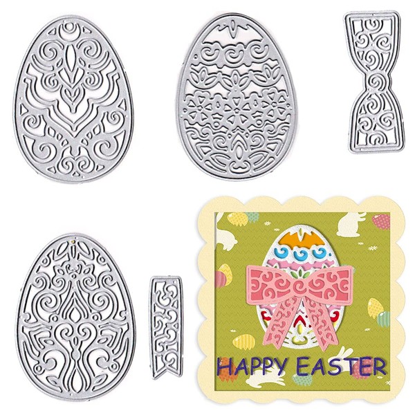 ALIBBON Easter Egg Die Cuts for Card Making, Bow Egg