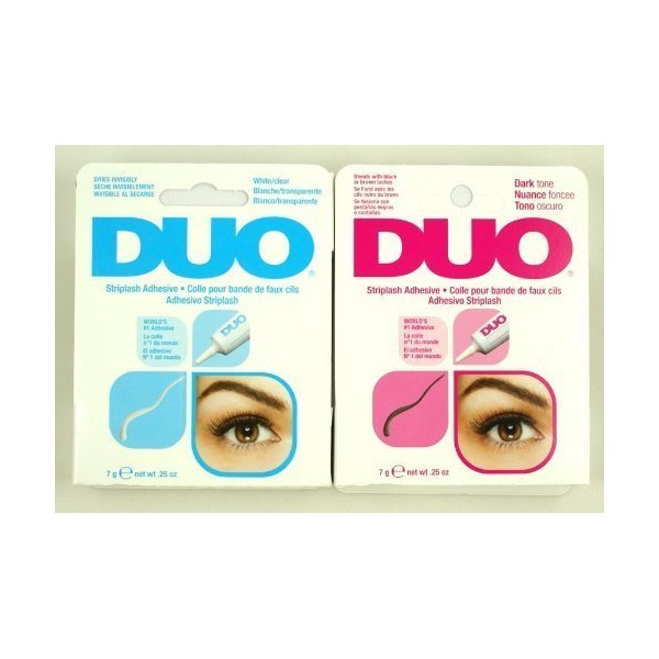 2 DUO Eyelash Adhesive (Glue) -"White/dark Set"