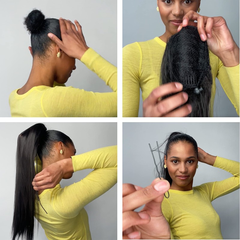 CAISHA by PRETTYSHOP 18" Hairpiece Ponytail Extensions Voluminous Wavy Blond