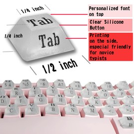 Ivaso 80 Pcs Keyboard Sticker for Long Nails Typing and Gaming, Symbolic and Alphanumeric Sticky Silicone Keys for Keyboards and Laptop (Translucent)
