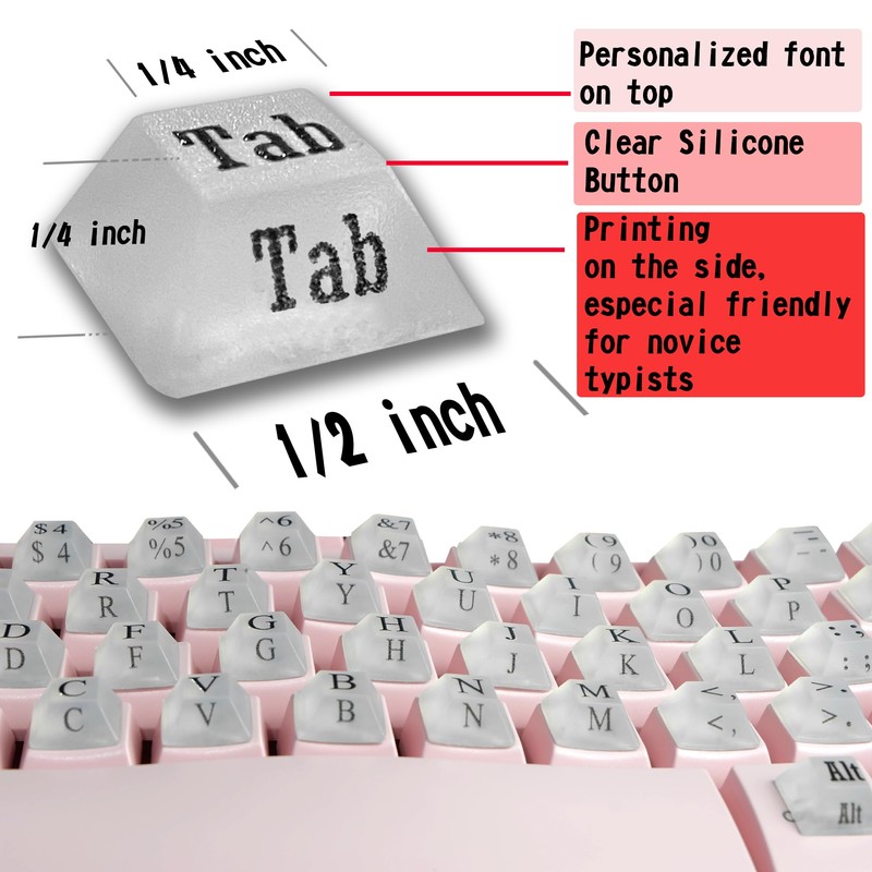 Ivaso 80 Pcs Keyboard Sticker for Long Nails Typing and