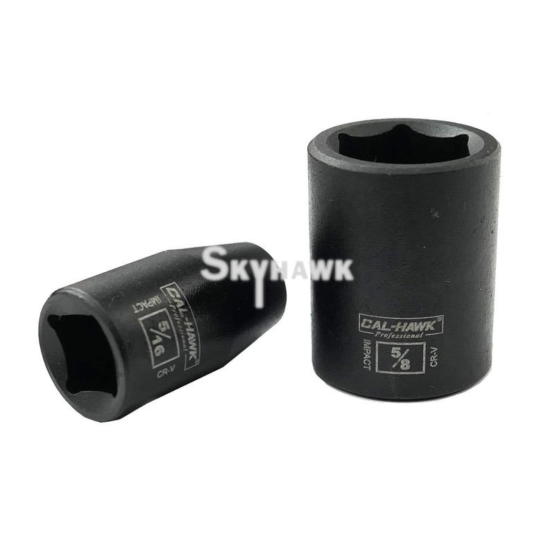 Cal-Hawk 12 pc 3/8"Dr. 6 POINT SAE Standard/Shallow Impact Socket