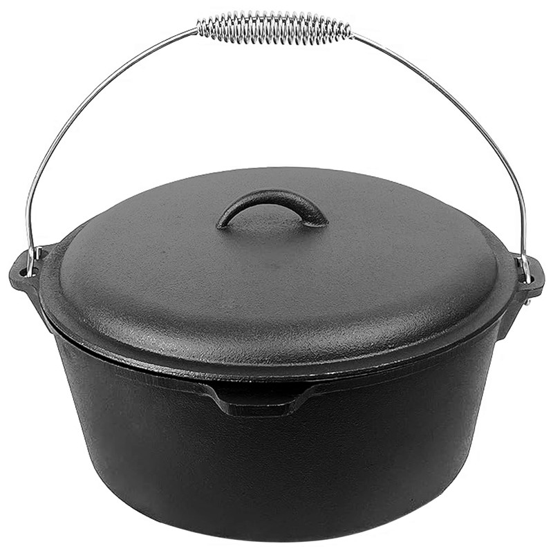 Cuisiland 9 Quart Cast Iron Dutch Oven with Dome Lid