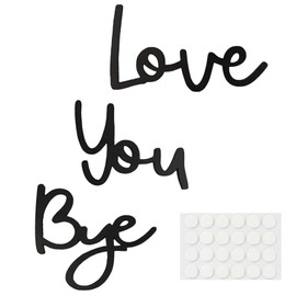 SANTUO Love You Bye Above Door Sign Black Wall Art for Hallway Stairs Valentine’s Decor with Wooden Letters Hallway Accessories Home Decor