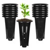 tchrules 15pcs Plastic Deep Plant Nursery Pots,8.66”Tall Tree Pots,Black Deep