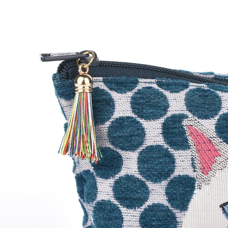Kusguru Japan Parlor Suzurando Jacquard Woven Pouch, blue
