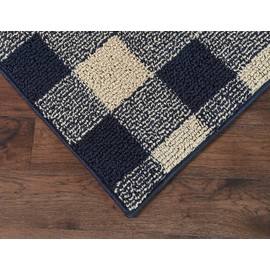 Garland Rug Country Living Buffalo Plaid 5 Ft. x 7 Ft. Indoor/Outdoor Area Rug Navy/Ivory