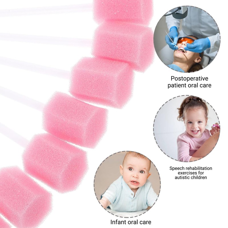 50 PcsOral Swabs – Soft Foam Mouth Swabs for Gentle