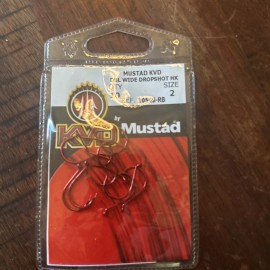 Mustad KVD dbl Wide Dropshot Hook Size 2. 10 Per Pack
