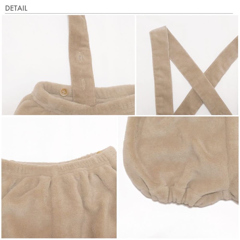 [Aenak] Bear Boa Pumpkin Pants with Suspenders (70)