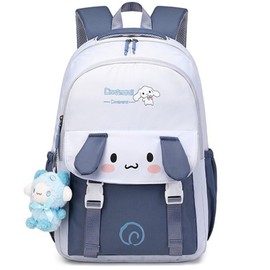 SHSAIEDHA 2pcs Cute Backpack for Women - Aesthetic Casual Daypack for Travel - 18 Inch Large Capacity Casual Daypack with Plush Pendant (BLUE)