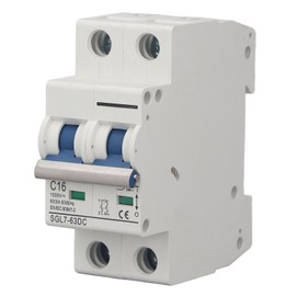 DC Miniature Circuit Breaker Pa66 Quick Response Arc Extinguishing PV Circuit Breaker 2P 1000V 16A