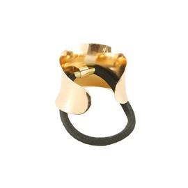 2 Pieces Metal Cuff Ponytail Holder Hair Cuff Elastic Hair Band Rope Hair Ties for Women Girls, Golden and Silver