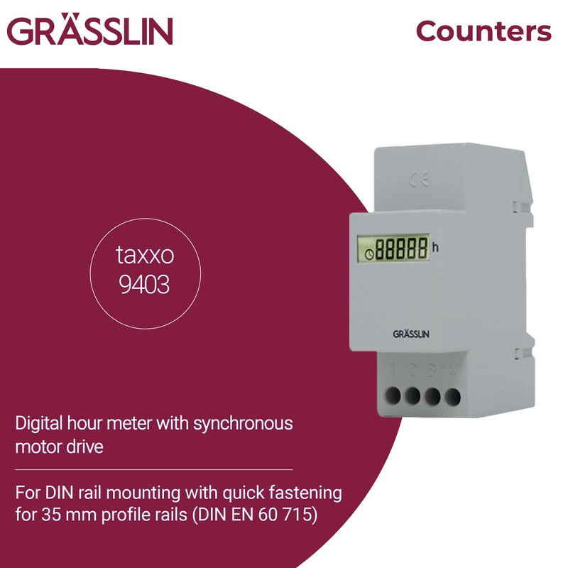 GRÄSSLIN 05.25.0007.1 taxxo 9403 HS - Digital Operating Hour Counter