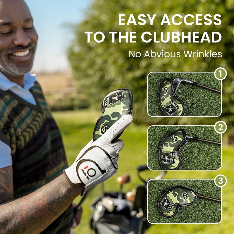 Golf Iron Head Covers Numbers Synthetic Leather Headcover Deluxe Value