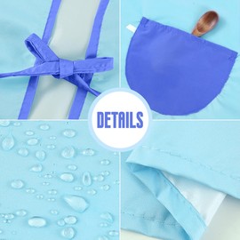 Children's Painting Apron, 5-12 Years, Waterproof Painting Coat, Adjustable Craft Apron, for Crafts, Painting, Baking, Cooking, for School Art, Blue, Pack of 1