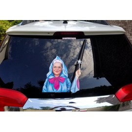Fairy Godmother Waving Magic Wand WiperTags USA with Decal for Rear Vehicle Wipers
