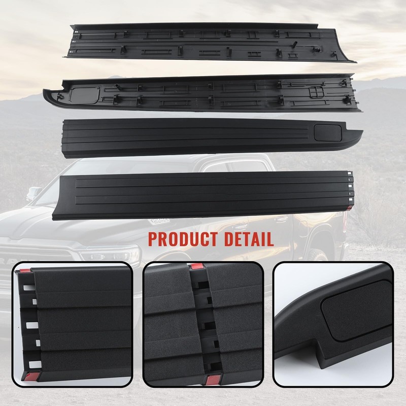 LUXEMOTO Bed Rail Cap Cover for Ford F150 15-20, 5'5ft