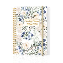 2026-2028 Monthly Planner - 36 Month PLanner Calendar from January 2026 to December 2028, 3 Year Planner 2026-2028 with Flexible Cover, Inner Pocket, Perfect for Home | School | Office, 5.8" x 8.5", Crushed Flower