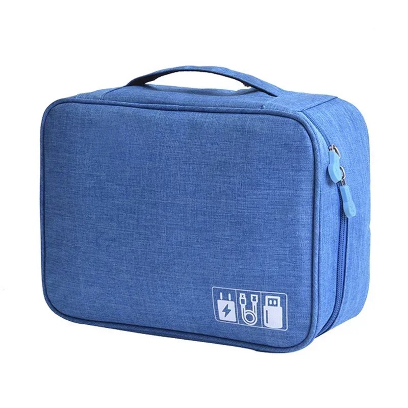 Waterproof Electronic Organizer Bag for Travel –3-Layer Large Capacity Canvas