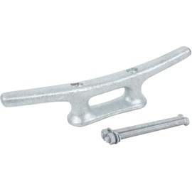 Dock Cleat 14 Inch, Boat Cleat Open Base Hot Dipped Galvanized Cast Iron, Boat Dock Cleats with Hardware Weatherproof Tie Downs for Boat, Decks, Marine or Home Decoration