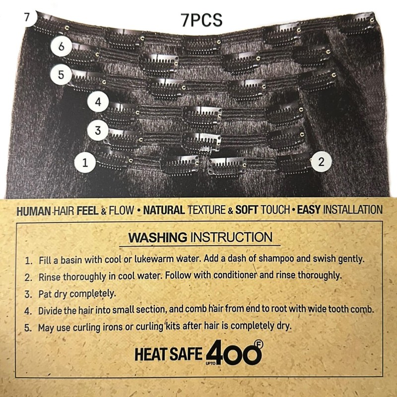 Royal Zury Weave Natural Dream Silk Press Clip On 7Pcs