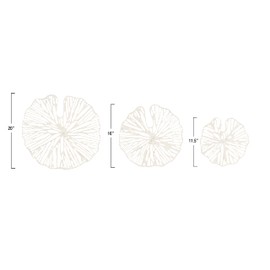 Creative Co-Op Handmade White Coral Shaped Paper & Metal Wall Décor (Set of 3 Sizes)