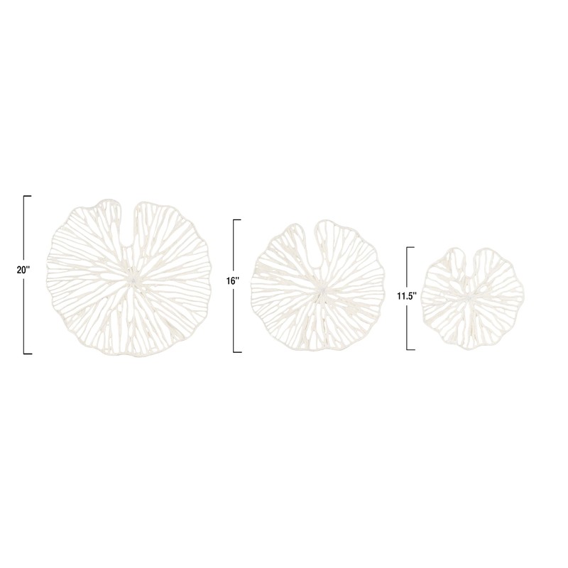 Creative Co-Op Handmade White Coral Shaped Paper & Metal Wall