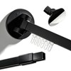 AuraCyzirine Black Adjustable Shower Curtain Rod 35-62 Inch,180° Rotatable Ends,