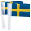 25 Pack Sweden Handheld Small Flag,Mini Swedish Hand Held Miniature