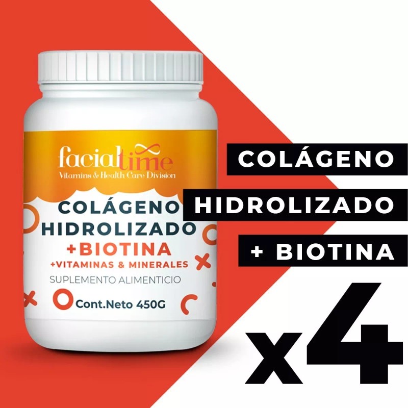 Facial Time Kit 4 Colágeno Con Biotina + Ácido Hialurónico
