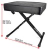 RockJam KB100 Adjustable Padded Keyboard Bench, X-Style, Black