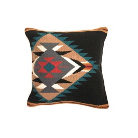 Southwestern Handwoven Wool Pillow Covers- Assorted Colors- 18 X 18 Throw Pillow Covers (The Javi 1)