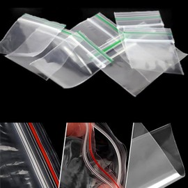 100 Random colour Grip Seal Bags 2 x 2 mm | Reusable Strong Zip Lock | Clear Resealable Plastic Bags | Polythene Packaging for Food Storage, Jewellery - by Glamified (2 x 2 mm)