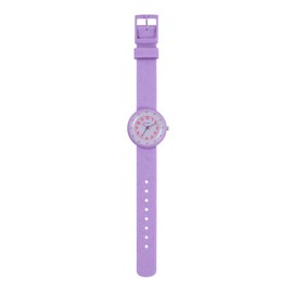 Tikkers Girls Purple Glitter Strap Analogue Quartz Time Teacher Watch