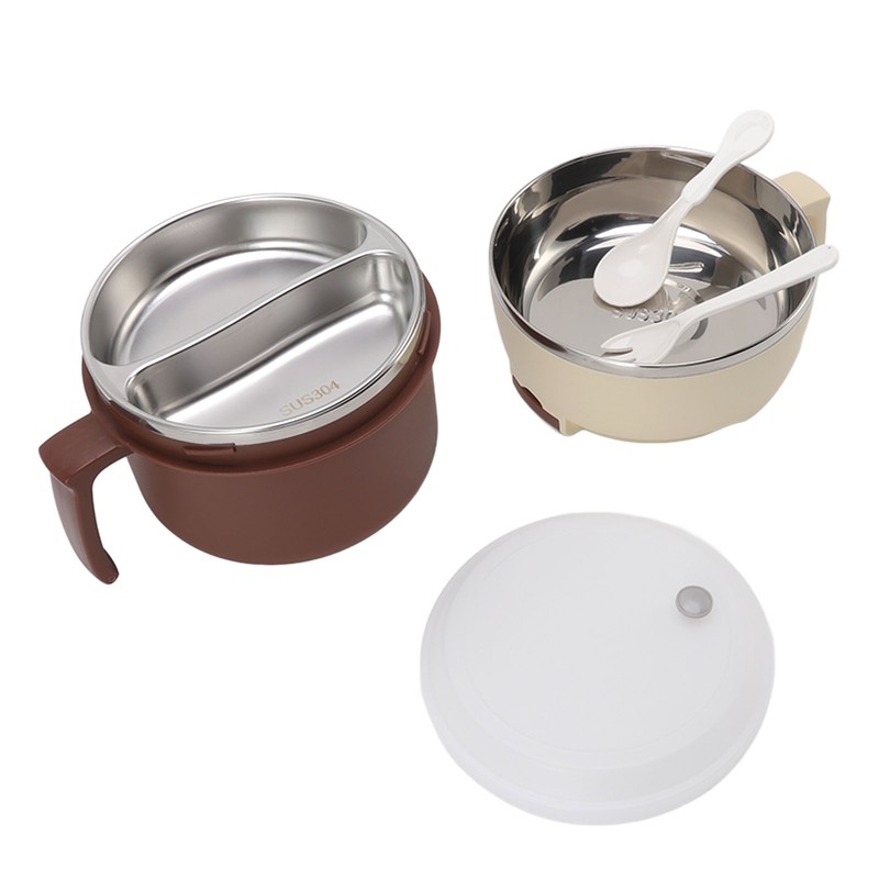 Stainless Steel Noodle Bowl Lunch Box Double Layer Ramen Bowl