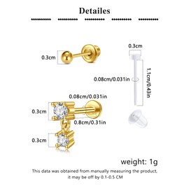 QWALIT Gold Ear Piercing Kit Gold Ear Piercing Gun Kit Earring Piercing Earrings Disposable Self Piercing Earring Gun Piercing Kits at Home Threadless Earrings Studs