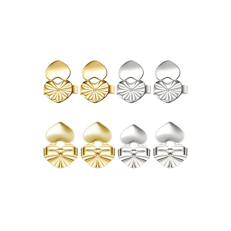 Dorkis 4 Pares de Levantadores de Oídos Ajustables, Earring Backs,
