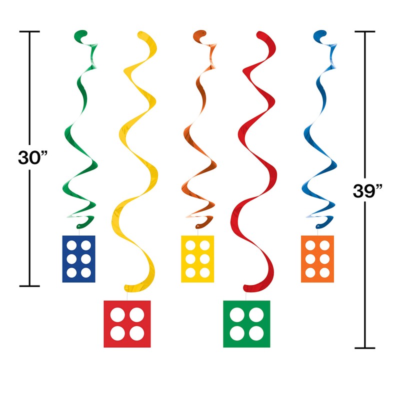 Creative Converting 315259 Dizzy Danglers, Assorted with Cutouts Multicolor,39"