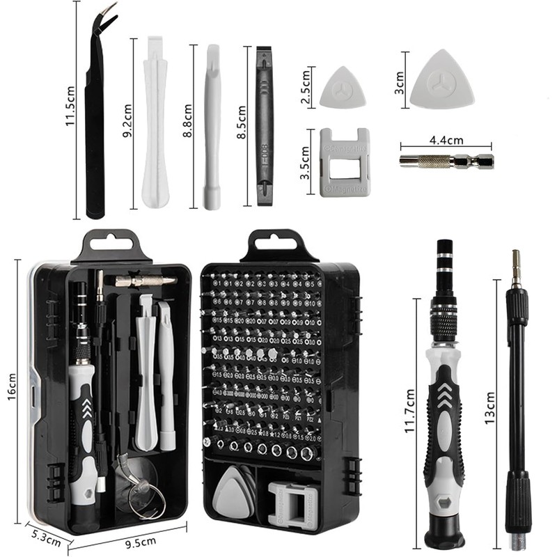 TEDFLOP 115-Piece Magnetic Screwdriver Set Kit, Professional Precision Tool Kit1141,Laptop