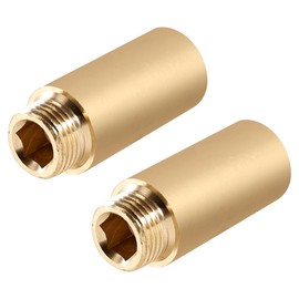 Brass Tap Extension 1/2 Inch x 50 mm, DN15 Thread Extension, 1/2 Inch Female x 1/2 Inch External Thread, 50 mm Brass Extension Fitting, Connection Extension for Drinking Water and Heating Installation