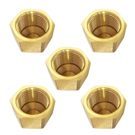 Brass 45 Degree Flare Cap 5/16" Tube OD SAE Fitting 1/2" Thread Size 5pcs