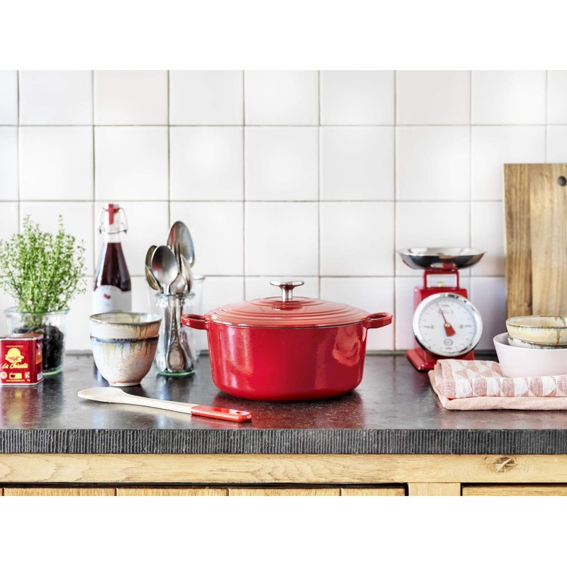 BK Cookware Bourgogne Enameled Cast Iron 4.4QT Dutch Oven, Chili